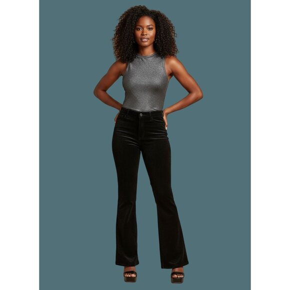 2/$35 Old Navy Higher High Rise Flare Secret Smooth Pockets Velvet Pants Women 8 - Picture 1 of 11